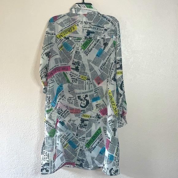 Live 4 Truth sheer news print tunic blouse or dress - Picture 2 of 8